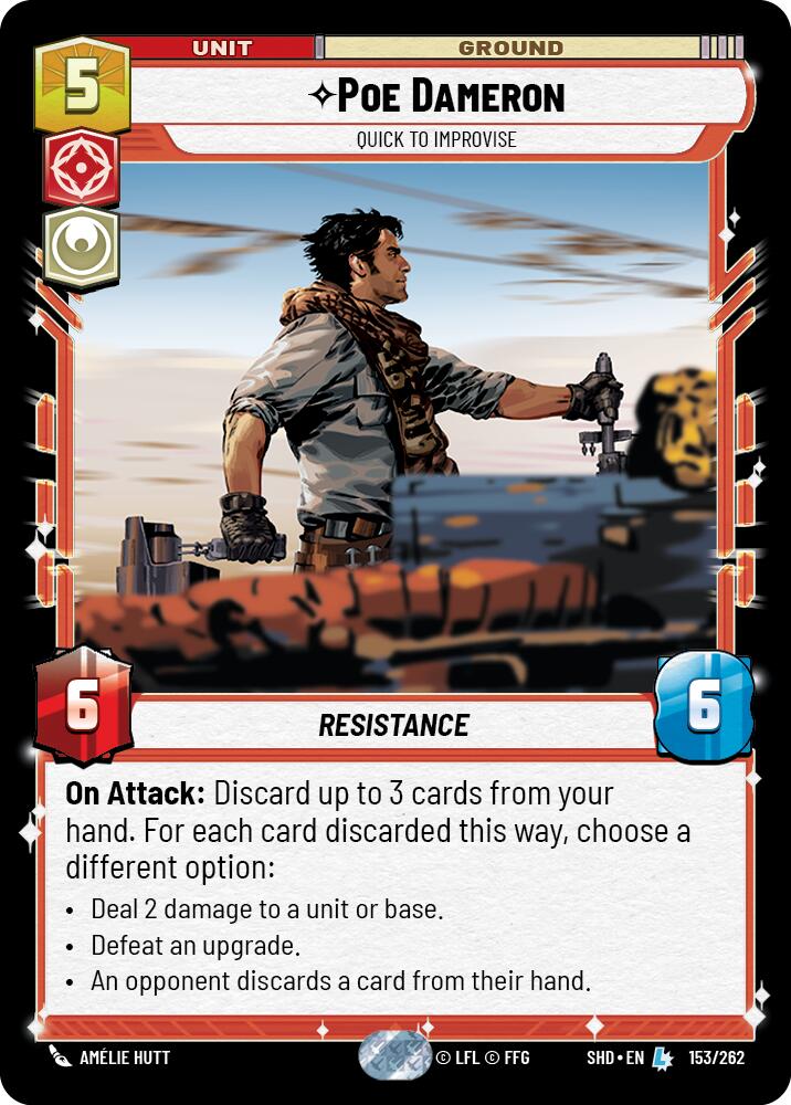 Poe Dameron - Quick to Improvise (153/262) (153/262) [Shadows of the Galaxy]