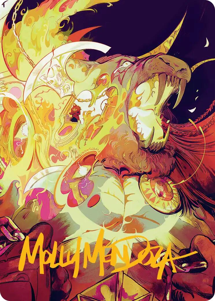 Ajani's Anguish Art Card (Gold-Stamped Signature) [Reality Fracture Art Series]