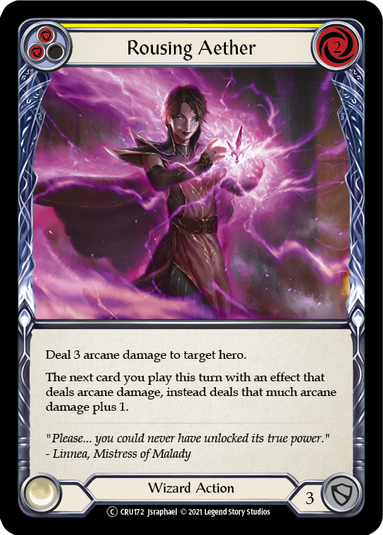 Rousing Aether (Yellow) [U-CRU172-RF] Unlimited Rainbow Foil