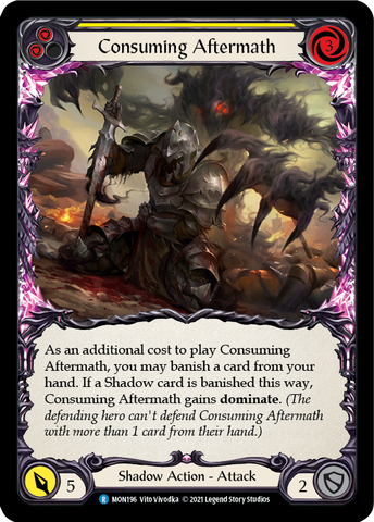 Consuming Aftermath (Yellow) [MON196-RF] 1st Edition Rainbow Foil