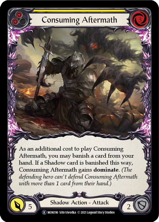 Consuming Aftermath (Yellow) [U-MON196-RF] Unlimited Rainbow Foil